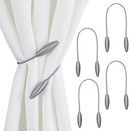 Juvale Light Grey Rope Curtain Tiebacks, Holdbacks for Drapes (21 In, 2 Pairs)