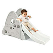 Slickblue Freestanding Baby Slide Indoor First Play Climber Slide Set for Boys Girls -Grey