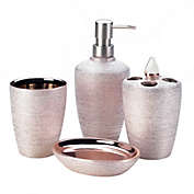 Zingz & Thingz Set of 4 Pink Contemporary Shimmer Bathroom Accessories 10.75"