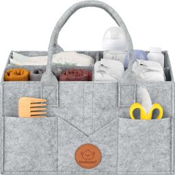 KeaBabies Original 2.0 Baby Diaper Caddy Organizer, Baby Organizer for Nursery, Large Diaper Organizer (Classic Gray)