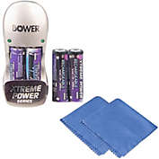 Xtreme Power Series Charger for AA / AAA Batteries + 4 AA Rechargeable Batteries