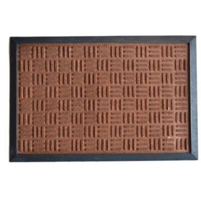 Imports Decor Inc 36" Brown and Black Rectangular Rubber Outdoor Mat
