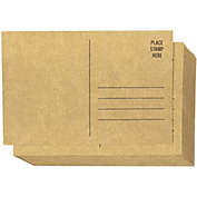 Best Paper Greetings Set of 50 Brown Kraft Paper Blank Cardstock Postcards Pack - Self Mailer Mailing Side Postcards Bulk 50 Pack Postage Saver - 4 x 6 Inches