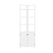 Bolton Furniture  Dover 25W x 68H Corner Storage Cabinet with 2 Doors and Open Shelving