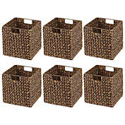 mDesign Woven Hyacinth Home Storage Basket Cube Furniture, 6 Pack