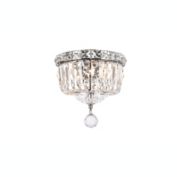 Elegant Lighting Tranquil 2 light Chrome Flush Mount Clear Royal Cut Crystal