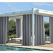 Commonwealth Outdoor Décor Coastal Grommet Top Solid Curtain Panel 50&#39;&#39; x 96&#39;&#39; Grey