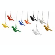 HomeRoots Contemporary Decorative Resin Climbing Man Wall Sculpture -  6" x 3" x 3", 9 Pack, Multicolor
