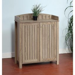 Benzara Slatted Pattern Shoe Cabinet With Molded Top, Brown- Saltoro Sherpi