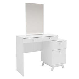 Waylavie Santa Monica White 2-Drawer Dressing Table with Mirror