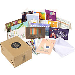 Best Paper Greetings 144-Pack Happy Birthday Cards Bulk Box Assortment, 36 Unique Assorted Designs, Blank Inside with Envelopes, for Workplace Employees Men Women Kids Parent
