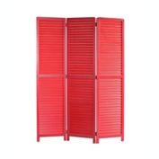 Screen Gems Traditional Decorative Louvertie Screen Room Divider - Red