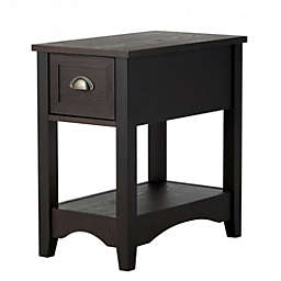 Costway Contemporary Chair Side End Table Compact Table with Drawer Nightstand-Coffee