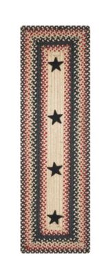 Home Spice Decor 8" x 28" Stair Tread Rectangular Primitive Star Gloucester Jute Braided Accessories - 13 Pack