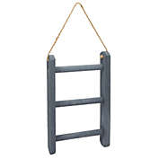 Farmlyn Creek 3-Tier Rustic Wooden Hanging Ladder Towel Racks for Bathroom Accessories with Rope (Gray, 10 x 23 In)