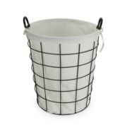 Cheungs Home Decorative Lined Metal Wire Basket with handles - 18.75"H