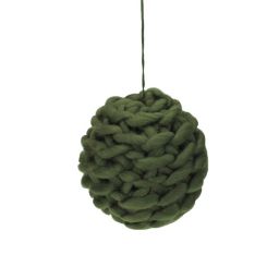 Allstate Olive Green Knit Hanging Shatterproof Christmas Ball Ornament 7