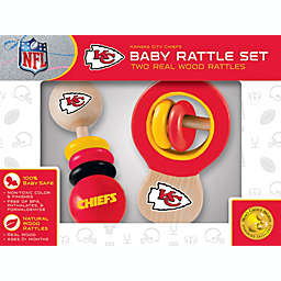 BabyFanatic Wood Rattle 2 Pack - NFL Kansas City Chiefs - Officially Licensed Baby Toy Set