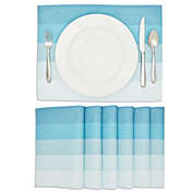 Farmlyn Creek Set of 6 Placemats 13 x 17 in, Blue Ombre Washable Place Mats for Kitchen & Dining Table Decoration