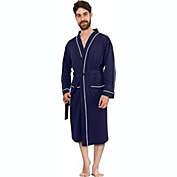 NY Threads Men&#39;s Knit Robe Lightweight Bathrobe Large, Navy
