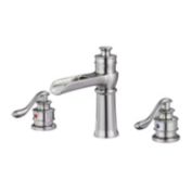 Bwe 8 in. Waterfall Widespread Bathroom Faucet With Supply Line in Spot Resist Brushed Nickel