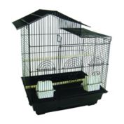 YML 3/8" Bar Spacing Villa Top Small Bird Cage with Large Swing Out Door - Black