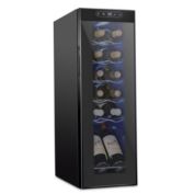 Schmecke 12 Bottle Compressor Wine Cooler Refrigerator w/Lock   Large Freestanding Wine Cellar   41f-64f Digital Temperature Control Wine Fridge For Red, White, Champagne or Sparkling Wine - Black