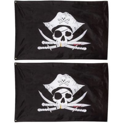 Pirate Skull and Bones White Themed Bunting Banner 15 flags 10 Ft by PARTY DECOR 