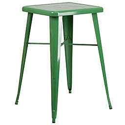 Flash Furniture 23.75'' Square Green Metal Indoor-Outdoor Bar Height Table