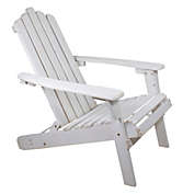 Northlight 36" White Classic Folding Wooden Adirondack Chair