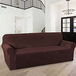 PrimeBeau 1-Piece Luxury Velvet 4 Seater Stretch Sofa Slipcover