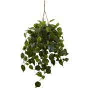 Nearly Natural 36" Artificial Philodendron Outdoor Plant in Hanging Basket
