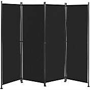 Costway 4-Panel Room Divider Folding Privacy Screen-Black