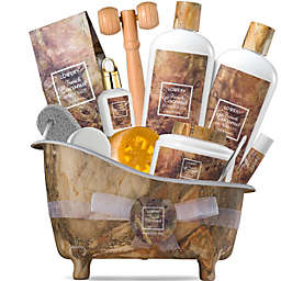French Coconut Bath and Body Relaxation Gift Basket, 13 Piece