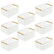 mDesign Metal Food Organizer Storage Basket - 8 Pack