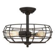 Trade Winds Arnold 3-Light Wire Cage Vintage Industrial Ceiling Light