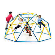 Gymax 10 FT Climbing Dome with Swing Outdoor Kids Play Jungle Gym