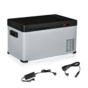 Outsunny 12 Volt Car Refrigerator, 21 Quart (20L) Portable Compressor Cooler, Fridge Freezer with 12/24V DC and 110-240V AC for Driving, Travel, Fishing, Outdoor