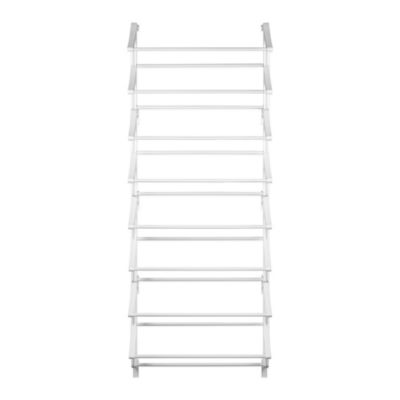 Lexi Home Shoe Rack - 24 Pair Over the Door White  8 Tier - White