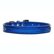 Mirage Pet Products 3/8" (10mm) Metallic Two Tier Dog Collar, Blue/Large