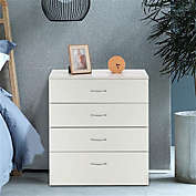 Stock Preferred Wood Simple 4-Drawer Dresser in White