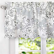 DriftAway Grey and Soft Floral Window Curtain Valance