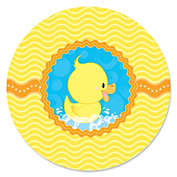 Big Dot of Happiness Ducky Duck - Party Circle Sticker Labels - 24 Count