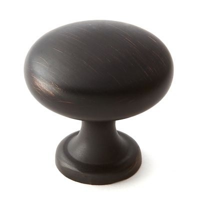 Cauldham Solid Round Kitchen Cabinet Knobs Pulls (1-1/8" Diameter) - Dresser Drawer/Door Hardware - Style R125 - Oil Rubbed Bronze