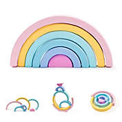 JumpOff Jo -Wooden Building Blocks - Montessori Rainbow Stacking Toys for Toddlers - Pastel Colors