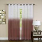 Alternate image 0 for Kate Aurora Tropical Living Semi Matte Sheer Ombre Chic Grommet Top Window Curtains - 52 in. W x 84 in. L, Burgundy