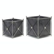 Melrose Home Decorative Planter (Set of 2) 9.75" x 11"H, 12" x 13"H Metal
