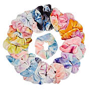 Glamlily Tie Dye Hair Scrunchies for Girls, Velvet Ties in 24 Colors (4 In, 24 Pack)