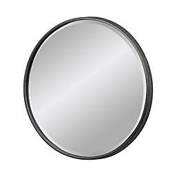 Urban Trends Collection Metal Round Wall Mirror with Keyhole Hanger in Tarnished Finish, Large - Gray