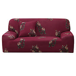 PiccoCasa Stretch Sofa Cover Floral Printed Couch Slipcover for Sofas Love-seat Armchair Universal Elastic Furniture with One Pillowcase, XL